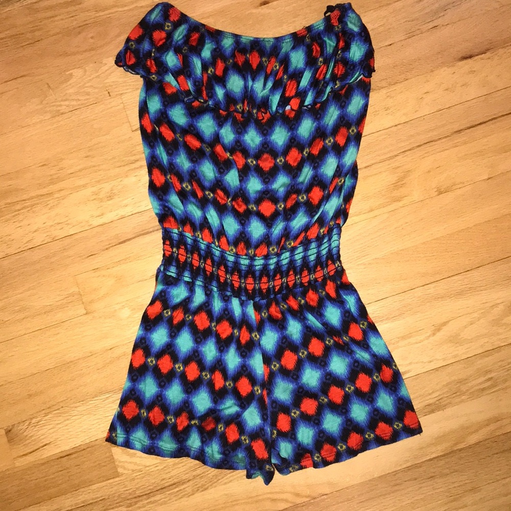 MANDEE tie-dye strapless romper